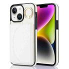 For iPhone 14 Plus YM007 Ring Holder Card Bag Skin Feel Phone Case(White) - 1