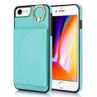 For iPhone SE 2020 / 2020 / 8 / 7 YM007 Ring Holder Card Bag Skin Feel Phone Case(Green) - 1