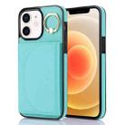 For iPhone 12 / 12 Pro YM007 Ring Holder Card Bag Skin Feel Phone Case(Green) - 1