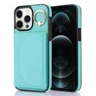 For iPhone 12 Pro Max YM007 Ring Holder Card Bag Skin Feel Phone Case(Green) - 1