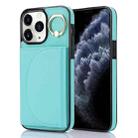 For iPhone 11 Pro Max YM007 Ring Holder Card Bag Skin Feel Phone Case(Green) - 1