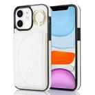 For iPhone 11 YM007 Ring Holder Card Bag Skin Feel Phone Case(White) - 1