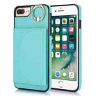 For iPhone 7 Plus / 8 Plus YM007 Ring Holder Card Bag Skin Feel Phone Case(Green) - 1