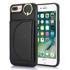 For iPhone 7 Plus / 8 Plus YM007 Ring Holder Card Bag Skin Feel Phone Case(Black) - 1