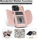 For iPhone 16 Pro Max YM007 Ring Holder Card Bag Skin Feel Phone Case(Rose Gold) - 2