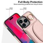 For iPhone 16 Pro Max YM007 Ring Holder Card Bag Skin Feel Phone Case(Rose Gold) - 3