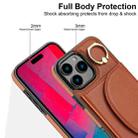 For iPhone 16 Pro Max YM007 Ring Holder Card Bag Skin Feel Phone Case(Brown) - 3