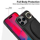 For iPhone 16 Pro YM007 Ring Holder Card Bag Skin Feel Phone Case(Black) - 3