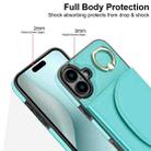 For iPhone 16 Plus YM007 Ring Holder Card Bag Skin Feel Phone Case(Green) - 3