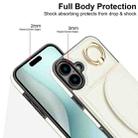 For iPhone 16 Plus YM007 Ring Holder Card Bag Skin Feel Phone Case(White) - 3