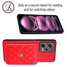 For Xiaomi Redmi Note 12 Pro 5G Rhombic Texture Card Bag RFID Phone Case with Long Lanyard(Red) - 4