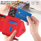 For Xiaomi Redmi Note 12 Pro 5G Rhombic Texture Card Bag RFID Phone Case with Long Lanyard(Red) - 7