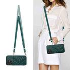 For Redmi Note 13R Pro / 13 4G Rhombic Texture Card Bag RFID Phone Case with Long Lanyard(Green) - 2