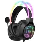 ONIKUMA X22 USB + 3.5mm Colorful Light Wired Gaming Headset with Mic, Cable length: 1.8m(Black) - 1