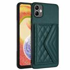 For Samsung Galaxy A05 4G Rhombic Texture Card Bag RFID Phone Case with Long Lanyard(Green) - 3