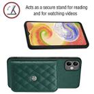 For Samsung Galaxy A05 4G Rhombic Texture Card Bag RFID Phone Case with Long Lanyard(Green) - 4