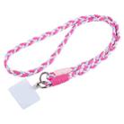 Universal Phone Three Strand Long Lanyard(Pink Rose Red Purple) - 1