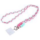 Universal Phone Three Strand Long Lanyard(Pink Rose Red Green) - 1