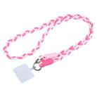 Universal Phone Three Strand Long Lanyard(White Rose Red Pink) - 1