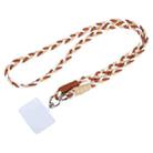 Universal Phone Three Strand Long Lanyard(White Brown Gold) - 1