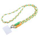 Universal Phone Three Strand Long Lanyard(Green White Orange) - 1