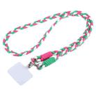 Universal Phone Three Strand Long Lanyard(Green Rose Red White) - 1