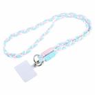 Universal Phone Three Strand Long Lanyard(White Blue Pink) - 1