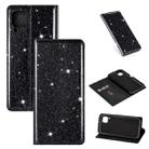 For Huawei P40 Lite Ultrathin Glitter Magnetic Horizontal Flip Leather Case with Holder & Card Slots(Black) - 1