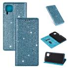 For Huawei P40 Lite Ultrathin Glitter Magnetic Horizontal Flip Leather Case with Holder & Card Slots(Sky Blue) - 1