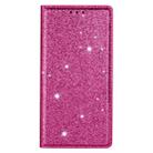 For Huawei P40 Lite Ultrathin Glitter Magnetic Horizontal Flip Leather Case with Holder & Card Slots(Rose Red) - 2