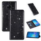 For Huawei Mate 20 Pro Ultrathin Glitter Magnetic Horizontal Flip Leather Case with Holder & Card Slots(Black) - 1