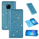 For Huawei Mate 20 Pro Ultrathin Glitter Magnetic Horizontal Flip Leather Case with Holder & Card Slots(Sky Blue) - 1