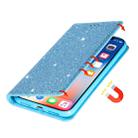 For Huawei Mate 20 Pro Ultrathin Glitter Magnetic Horizontal Flip Leather Case with Holder & Card Slots(Sky Blue) - 5