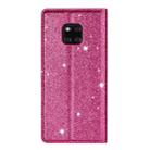 For Huawei Mate 20 Pro Ultrathin Glitter Magnetic Horizontal Flip Leather Case with Holder & Card Slots(Rose Red) - 4