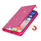 For Huawei Mate 20 Pro Ultrathin Glitter Magnetic Horizontal Flip Leather Case with Holder & Card Slots(Rose Red) - 5