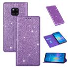 For Huawei Mate 20 Pro Ultrathin Glitter Magnetic Horizontal Flip Leather Case with Holder & Card Slots(Purple) - 1