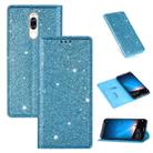 For Huawei Mate 10 Lite Ultrathin Glitter Magnetic Horizontal Flip Leather Case with Holder & Card Slots(Sky Blue) - 1