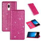 For Huawei Mate 10 Lite Ultrathin Glitter Magnetic Horizontal Flip Leather Case with Holder & Card Slots(Rose Red) - 1