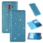 For Huawei Mate 10 Pro Ultrathin Glitter Magnetic Horizontal Flip Leather Case with Holder & Card Slots(Sky Blue) - 1