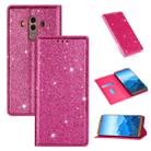 For Huawei Mate 10 Pro Ultrathin Glitter Magnetic Horizontal Flip Leather Case with Holder & Card Slots(Rose Red) - 1