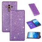 For Huawei Mate 10 Pro Ultrathin Glitter Magnetic Horizontal Flip Leather Case with Holder & Card Slots(Purple) - 1