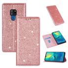 For Huawei Mate 20 Ultrathin Glitter Magnetic Horizontal Flip Leather Case with Holder & Card Slots(Rose Gold) - 1