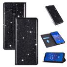 For Huawei Mate 20 Lite Ultrathin Glitter Magnetic Horizontal Flip Leather Case with Holder & Card Slots(Black) - 1