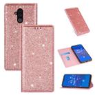 For Huawei Mate 20 Lite Ultrathin Glitter Magnetic Horizontal Flip Leather Case with Holder & Card Slots(Rose Gold) - 1