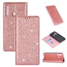 For Huawei P Smart+ 2019 Ultrathin Glitter Magnetic Horizontal Flip Leather Case with Holder & Card Slots(Rose Gold) - 1