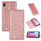 For Huawei P20 Lite Ultrathin Glitter Magnetic Horizontal Flip Leather Case with Holder & Card Slots(Rose Gold) - 1