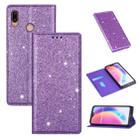 For Huawei P20 Lite Ultrathin Glitter Magnetic Horizontal Flip Leather Case with Holder & Card Slots(Purple) - 1