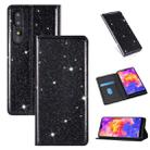 For Huawei P20 Pro Ultrathin Glitter Magnetic Horizontal Flip Leather Case with Holder & Card Slots(Black) - 1