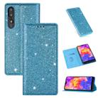 For Huawei P20 Pro Ultrathin Glitter Magnetic Horizontal Flip Leather Case with Holder & Card Slots(Sky Blue) - 1