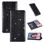 For Huawei P30 Lite Ultrathin Glitter Magnetic Horizontal Flip Leather Case with Holder & Card Slots(Black) - 1